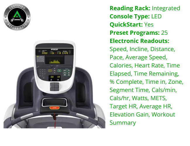 Precor treadmill preset programs on sale